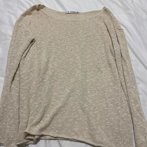 Pull and bear cream sweater with bell sleeves